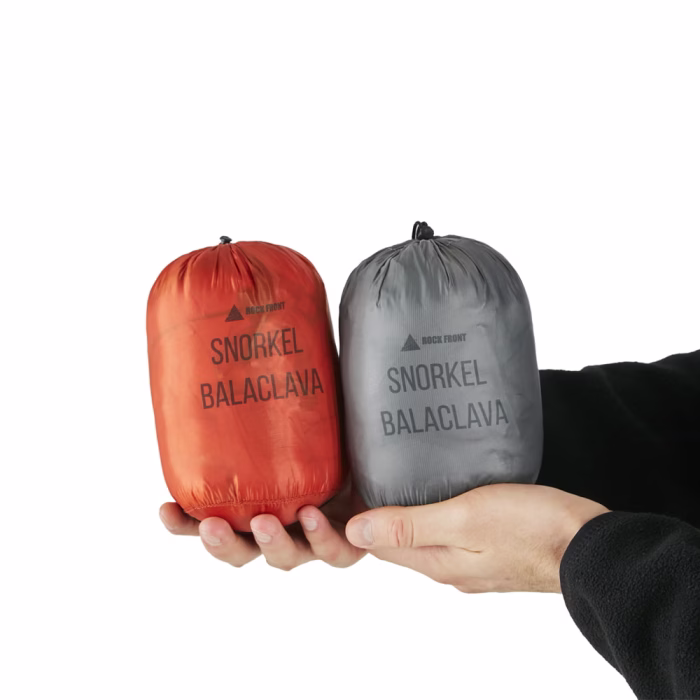 Backpacking down hood ROCK FRONT Snorkel Balaclava in a sack