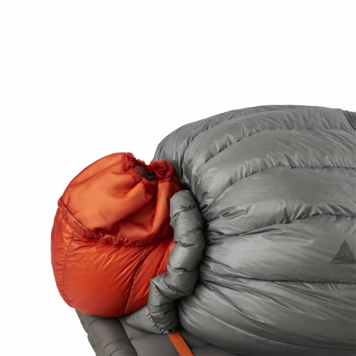 Winter backpacking down hood ROCK FRONT Snorkel Balaclava with 600 Ascetic UL quilt