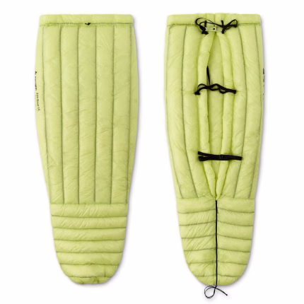 ROCK FRONT 250 Base UL Ultralight backpacking quilt for summer, lemon